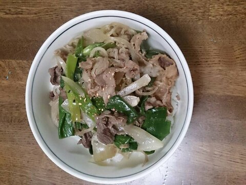 長ネギの豚丼